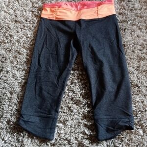 Calvin Klein charcoal and orange cropped workout pants